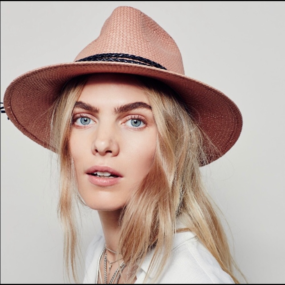 Free People Peach Straw Hat